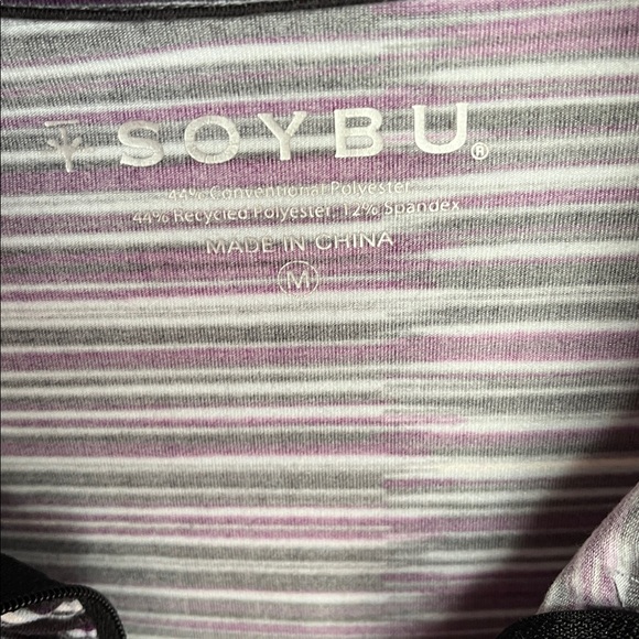 Soybu Striped Quarter-Zip Pullover Size M - Picture 7 of 8